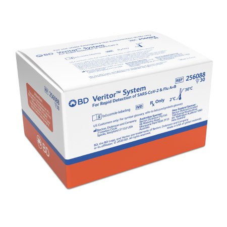 Kit Rapid Test BD Veritor™ System Antigen Detection SARS-CoV-2 / Influenza A + B Direct Anterior Nasal Swab Sample 30 Tests by BD  ID 256088